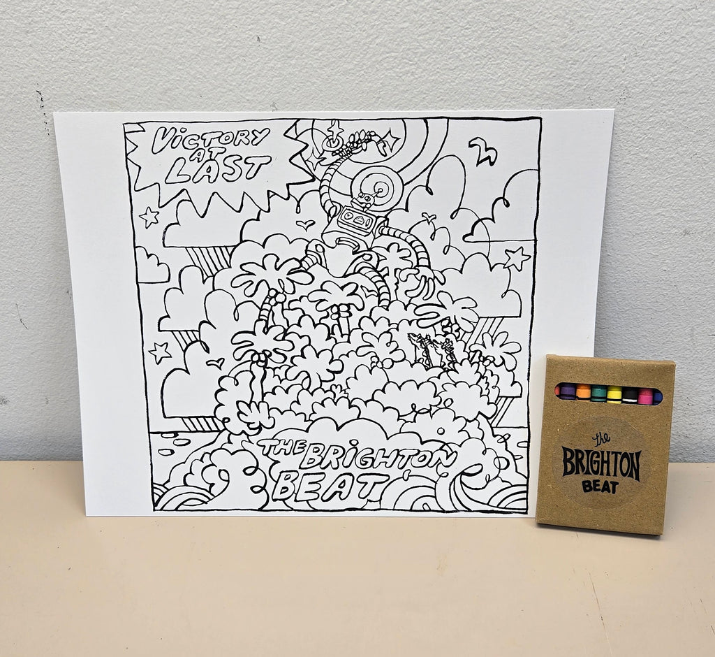 "Victory At Last" Coloring Poster w/Crayons!
